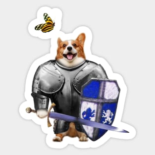Sir Corgi Dog Knight Sticker